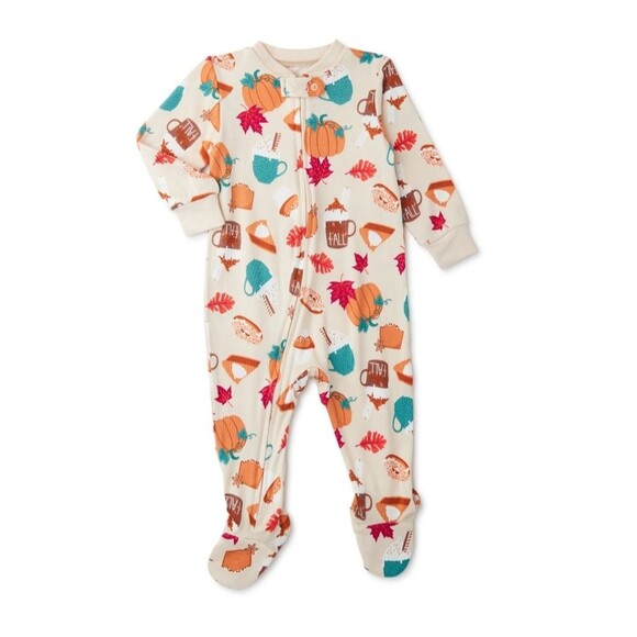 Thanksgiving Way to Celebrate Baby Boy and Girl Unisex Blanket sleeper 0-3m - Picture 1 of 4